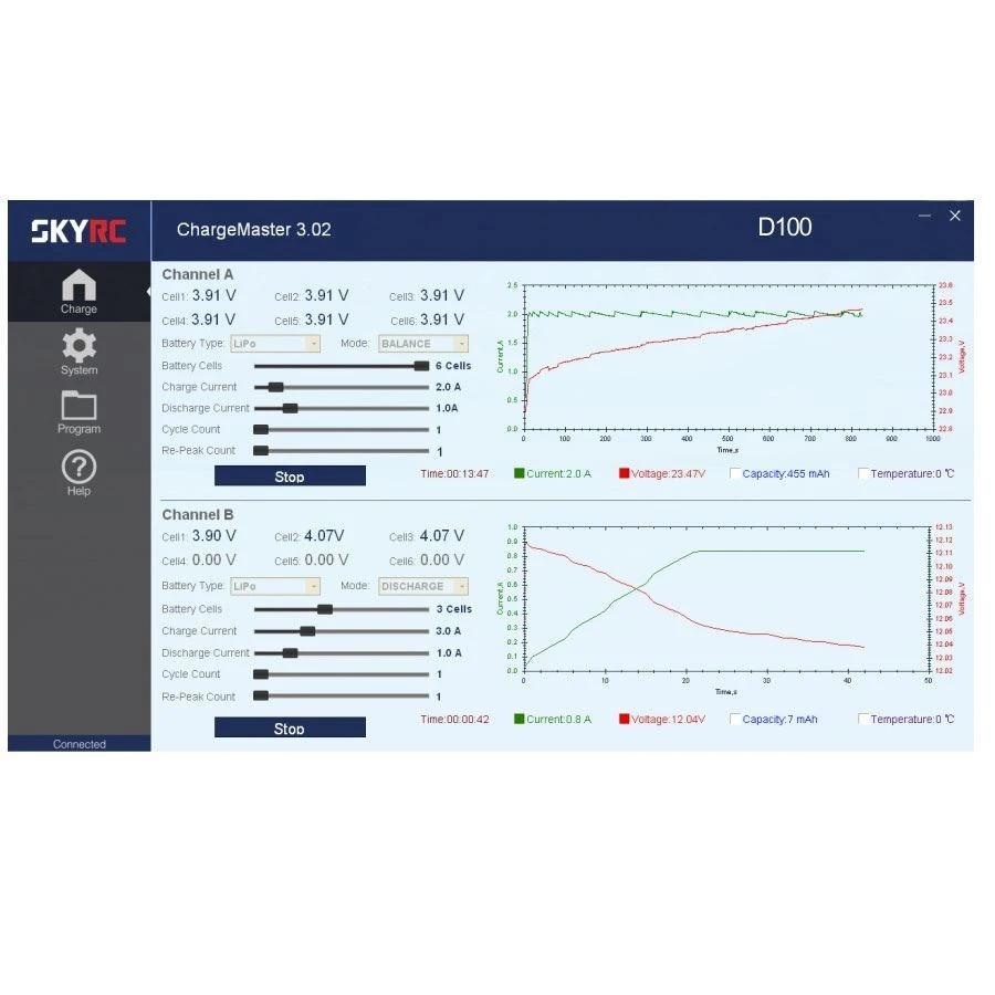 SkyRC D100 V2 Dual 2x100W AC Balance Charger 4 SkyRC D100 V2 Dual 2x100W AC Balance Charger - Image 2