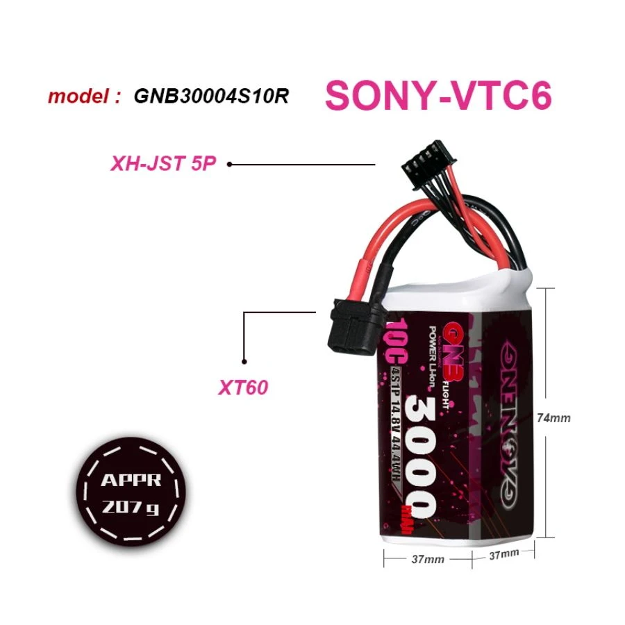 GNB 3000mAh 4S 10C Li-ion Sony VTC6 Battery 4 GNB 3000mAh 4S 10C Li-ion Sony VTC6 Battery - Image 2