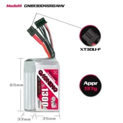 GNB 1300mAh 4S 110C LiHV Battery (XT30) -SkyRC Store 0010159 gnb 1300mah 4s 110c lihv battery xt30