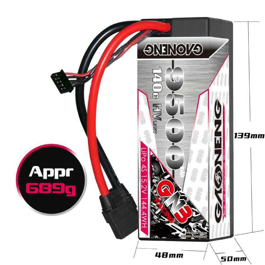 GNB 9500mAh 4S 140C Hardcase LiHV Battery (XT90) 4 GNB 9500mAh 4S 140C Hardcase LiHV Battery (XT90) - Image 2