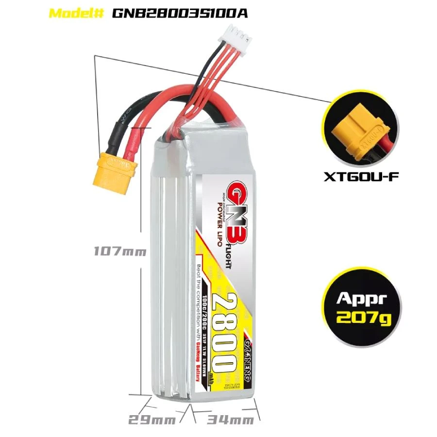 GNB 2800mAh 3S 100C LiPo Battery 4 GNB 2800mAh 3S 100C LiPo Battery - Image 2