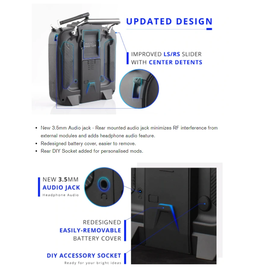 Radiomaster TX16S MKII MAX Hall Gimbal Transmitter (Red) (4in1) 5 Radiomaster TX16S MKII MAX Hall Gimbal Transmitter (Red) (4in1) - Image 3
