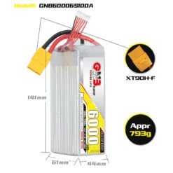 GNB 6000mAh 6S 100C LiPo Battery (XT90) -SkyRC Store 0012939 gnb 6000mah 6s 100c lipo battery xt90