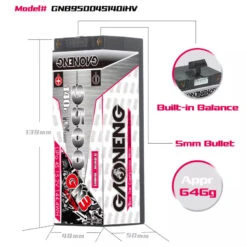 GNB 9500mAh 4S 140C Hardcase LiHV Battery (Deans) -SkyRC Store 0013542 gnb 9500mah 4s 140c hardcase lihv battery deans