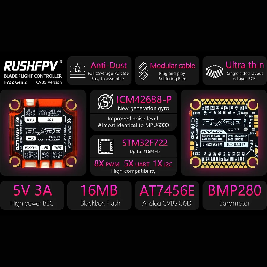 RushFPV Blade F722 FC Analogue 4 RushFPV Blade F722 FC Analogue - Image 2